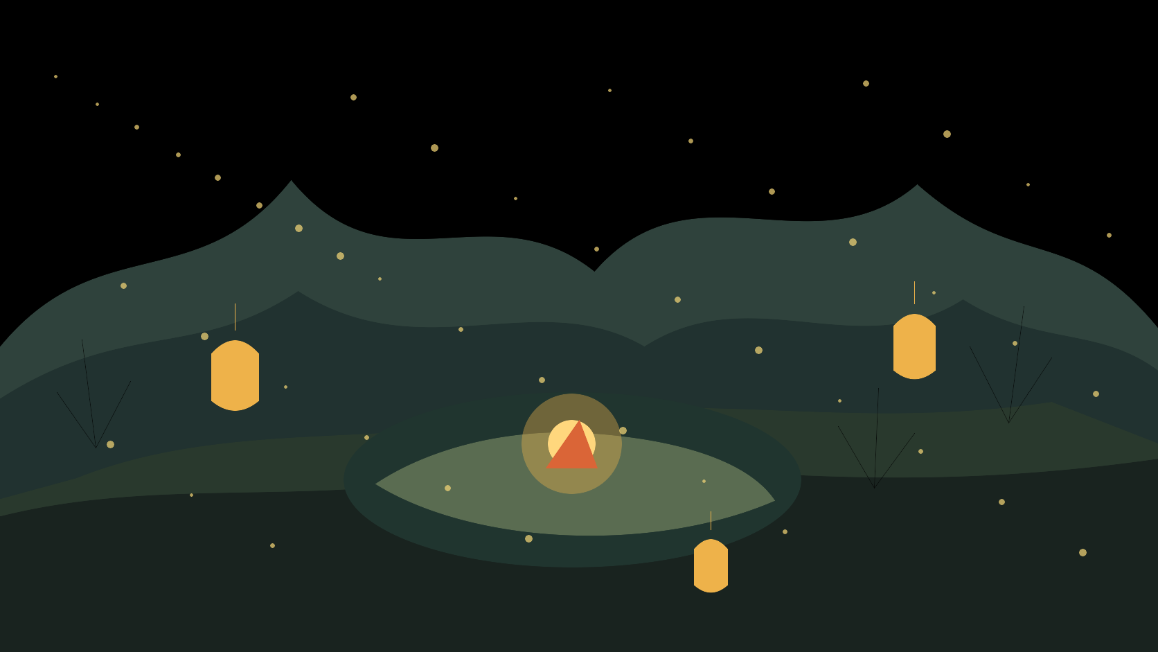 generated paper lantern valley background